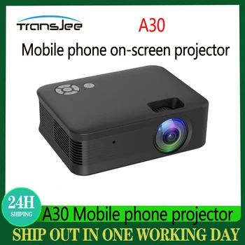 TRANSJEE A30 Mini Projektorius-HD-Mobilųjį Telefoną Viename Ekrane Projekcinė Įranga Namų Bendrabutyje Miegamasis