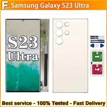 OLED LCD Ekranas Samsung Galaxy S23 Ultra 5G SM-S918B SM-S918B/DS S918U LCD Ekranas Jutiklinis Ekranas skaitmeninis keitiklis Su karkasu