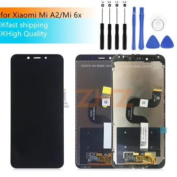 už Xiaomi Mi A2 LCD Ekranas MIA2 Jutiklinis Ekranas skaitmeninis keitiklis Asamblėjos Xiaomi Mi 6X MI6X Pakeitimas, Remontas, Dalys 5.99 colių