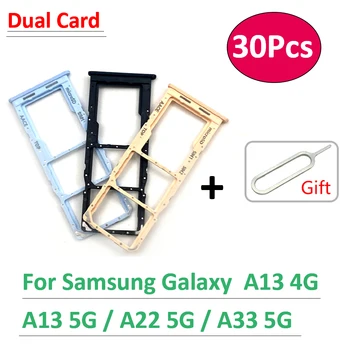 30Pcs，Originalus Dual Kortelės SIM Kortelės Dėklas Chip Stalčių Lizdo Laikiklį Adapteris Priedai Samsung Galaxy A13 A22 4G A13 5G + Pin