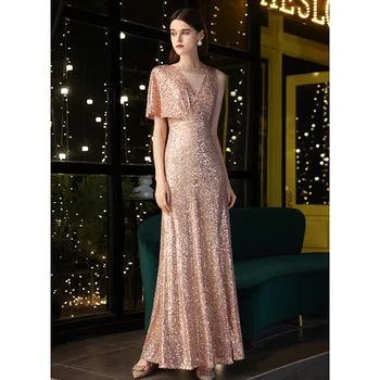 Aukso Vakaro Suknelė Moterims 2023 Naujas Pokylių Stiliaus-Aukštos klasės Mados Šviesos Prabanga Garsenybių Ilgą Stiliaus High Definition Priimančiosios