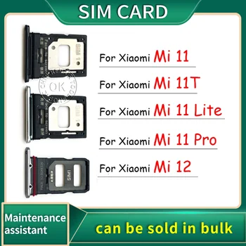 Už Xiaomi Mi 11 Lite Pro Mi 11T 12 Naujų SIM Kortelių Lizdas SD Kortelės lizdas Laikiklio Adapterio atsarginės Dalys