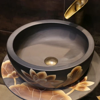 Kinijos Lotus Pjedestalas Baseino Keramikos Skiltyje Praustuvas Integruota Vertikali Pjedestalas Baseino Grindų Tipas Praustuvas Vertikalus Baseino