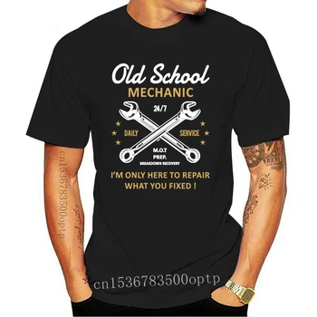 Naujas Juokingi Senosios Mokyklos Mechanikas Mp Tik Čia Norėdami Remontas Ką Jūs Fiksuotojo Šūkis naujovė dovana Mens Black t-shirt viršuje vyrų marškinėliai