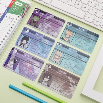 1pcs Japonų Anime Genshin Poveikio Duomenys Raiden Shogun Studento ID Kortelės Animacija Ryuguji Ken PVC Korteles Gerbėjų Dovana Cosplay