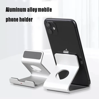 Aliuminio Lydinys Darbalaukio Mobiliojo Telefono Stovas iPad Planšetiniai Paramos Mobilųjį Telefoną Stalas Laikiklis Tingus Turėtojas Išmanųjį telefoną Prijungti