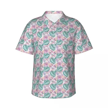 Vyriški trumparankoviai marškinėliai Tropinių Gėlių Ir Lapų marškinėliai Polo Marškinėliai, Topai