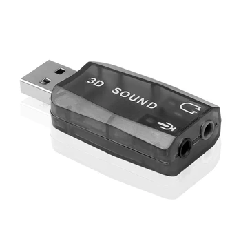 Mini Išorinio USB 3,5 mm Mikrofono, Ausinių Lizdas, Stereo Ausinių 3D Garso Kortelės Adapteris Tinka Garsiakalbis Karaoke