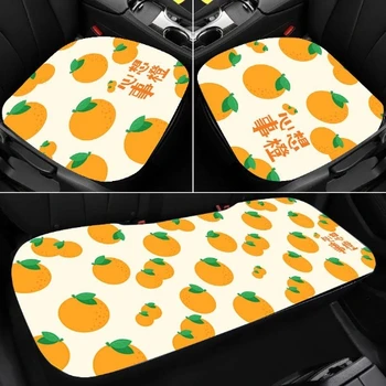 Automobilių Pagalvėlė Seat Cover 3 nustatyti Automobilių Mygtukai Priekyje gale Vidinis Auto Salono NAUJA Oranžinė Apdaila Sunkvežimių VISUREIGIS Animacinių filmų Kilimėlis Mergina