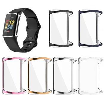 TPU atsparus Silikoninis Apsauginis Aišku, Padengti Shell Full Screen Protector Smart Watch Band Reikmenys, Fitbit Mokestis 4 3