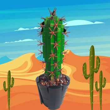 Gobricks SS Dykumos Kaktusų Vazoninių Sultingi Augalai, Statyba Blokai Puokštė Modelis Žaislas Namų Puošybai Vazoninių Augalų Plytų Vaikas Žaislas