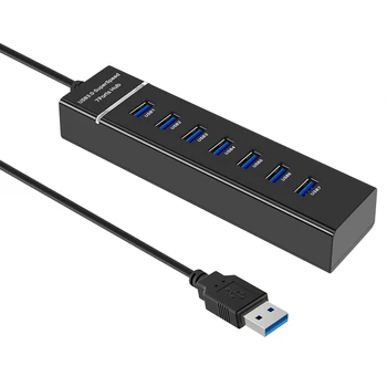HOT-USB šakotuvas, 7 Port USB 3.0 Hub LED Nešiojamų Didelės Spartos Suderinama Air, Mac Mini/Pro, Paviršiaus Pro, KOMPIUTERĮ Ir Nešiojamąjį kompiuterį