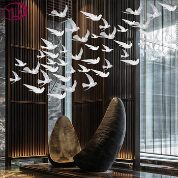 Pritaikyti didelio projekto, modernūs, prabangūs liustra lobistų salė balta kūrybinis dizainas lempos verslo dekoro led šviesos šviestuvas
