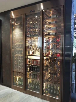 Šviesos Prabanga Kambarį Nerūdijančio Plieno Vyno Kabineto Paprasta Modernus Raudonas Vynas Stovo Viešbučio Vyno Rūsyje Termostatas Ekranas Kabineto D
