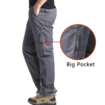 Vyriškos Laisvalaikio Kelnės Prarasti Didelio Dydžio Multi-Pocket Darbo Krovinių Kelnės Lauko Bėgimo Sporto Kelnės Medvilnės Patogus, Didelis Dydis