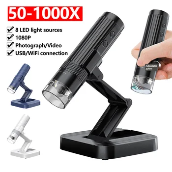 USB/Wi-fi Skaitmeninis Mikroskopas HD1080P 1000X Nešiojamų Litavimo USB Elektroninis Vaizdo Mikroskopas Su 8 LED Žibintai, Skirti Litavimui