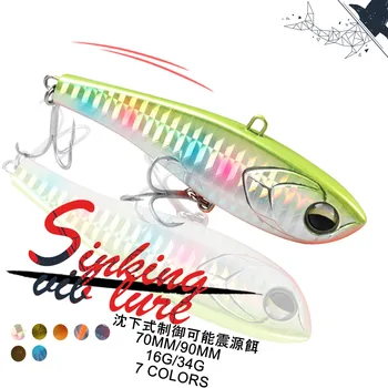 1PC VIB Jaukų 16g 34g Žiemos Nuskendo Žvejybos Masalas Aukštos Kokybės Vibracijos Dirbtinis 3D žuvies akies 