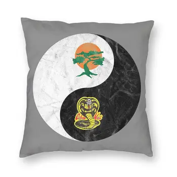 Miyagi-Ar Kobra Ka Yin-Yang Dizaino Mesti Pagalvę Padengti Pagalvėles už Sofos Karate Kid Dziudo Dojo 45*45cm Pillowcover Namų Dekoro