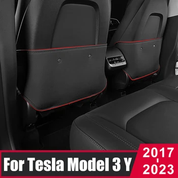 Už Tesla Modelis 3 Modelis Y 2017- 2021 2022 2023 Automobilio Sėdynės Atlošo Anti Kick Trinkelėmis Raštas Padengti Vandeniui Anti Nešvarus Kilimėlis, Priedai