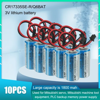 10VNT Originalus Q6BAT CR17335SE-R CR17335 CNC 3V 1800mAh Li-ion PLC Pramonės Baterija W/ Plug