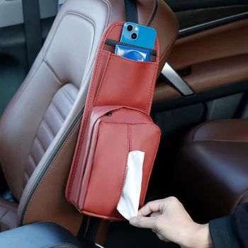 Automobilio sėdynės pusėje saugojimo krepšys kabo krepšys oda ins daugiafunkcinis automobilis audinių langelį automobilių saugojimo dėžutė Automobilio salono saugojimas
