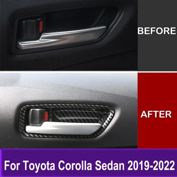 Optikos Vidinis Priedai Pusės Durų Rankena Dubenėlį, Padengti Trim Automobilių Lipdukas Toyota Corolla Sedanas 2019 2020-2022 Anglies Pluošto