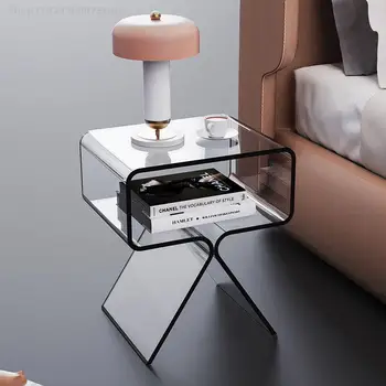 Akrilo kūrybinės staliukas paprastas, modernus, paprastas mažas pusėje stalo mažų vaikų laikymas siauras staliukas nakties