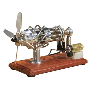 Mini 16 Cilindrų Stirlingo Variklio Modelis Tėkšti Plokštė Fizikos Švietimo Žaislai - Sidabrinė