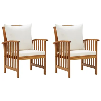 2 medinės sodo kėdės Terasoje, Kėdės Pagalvėlės su Kieto Akacijos Medienos sodas, terasa ir terasa