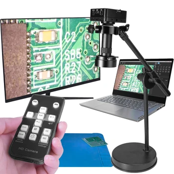 38MP 2K 1080P HDMI USB Pramonės Mikroskopo Vaizdo Kamera 1X-130X Zoom C-Mount Objektyvas, Skirtas Skaitmeniniams Vaizdo Įsigijimo PCB Litavimo