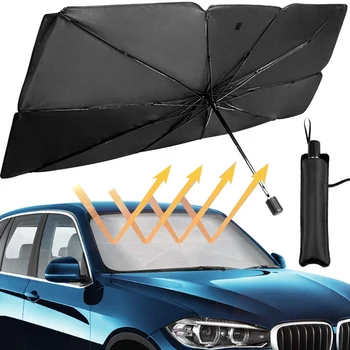 Sulankstomas Automobilio priekinį Stiklą su skėtį nuo saulės, Automobilio UV Skydas, skėtį nuo saulės Izoliacija, Priekinis Langas, Vidaus Apsauga