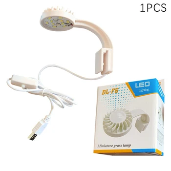 USB Įkrovimo Įrašą Šviesos diodų (LED) Koralų Mažų Žuvų Akvariumas Dubenį Vandens Gėlo vandens Akvariumą Vandens Žolės Žuvų Bakas, Lempos