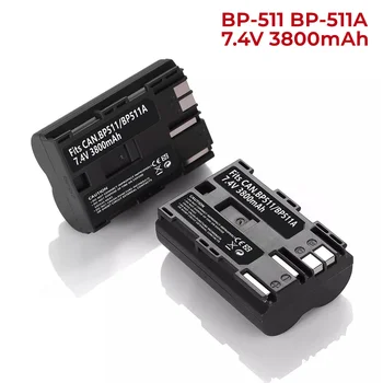 1-5Pack 3800mA BP-511 BP-511A Bateriją Canon EOS 5D,50D,D60,300D,D30,Kiss Powershot G5,Pro 1,G2,Skaitmeniniai Fotoaparatai