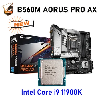 Gigabaitas B560M AORUS PRO AX LGA 1200 Plokštė Combo i9 11900K Procesorius DDR4 Desktop Intel B560 Mainboard Kostiumas i9 11900K Naujas