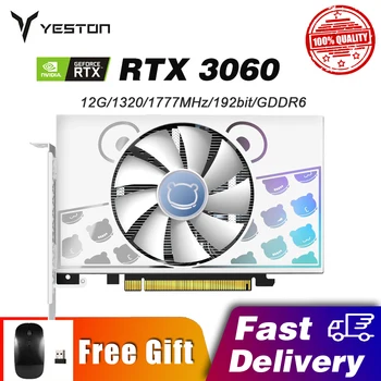 Yeston RTX3060 12G D6 MA Žaidimų Grafika Kortelės 12G/192bit/GDDR6 15Gbps Atminties Greitis DP*3+HD Vaizdo plokščių GeForce RTX 3060 GPU NAUJAS