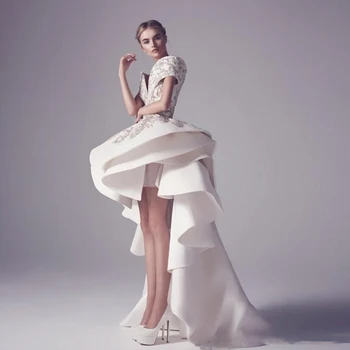 Dubajus Nuotakos Suknelė Aplikacijos Aukštas Žemas Raukiniai Moterų Maxi Suknelės Saudo arabų Prom Chalatai, Vestuvių Spalvingas 2023