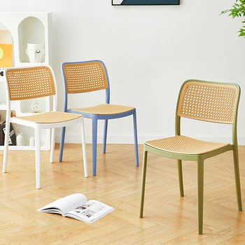 Dizaino Mediniai Valgomojo Kėdės Šiaurės šalių Virtuvės Rotango Unikalus Valgomojo Kėdės Modernūs, Prabangūs Chaises Salle Ėdžiose Namų Baldai WK50CY