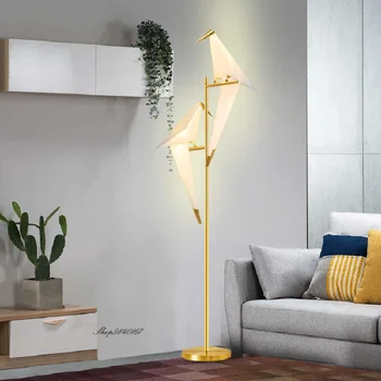 LED pakabukas lempa Paprastumo Grindų Lempos Šiaurės Dizaineris Nuolatinio Gyvenimo Kambario, Miegamasis Studijų Apdailos Pasukti Šviesos Stendas