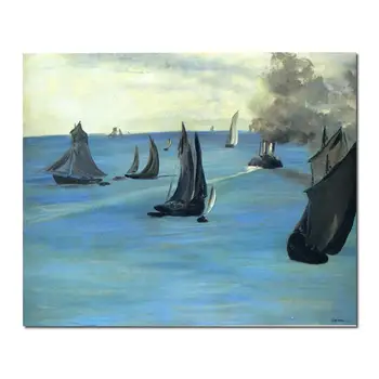 Garlaivis paliekant Boulogne Edouard Manet paveikslą parduoti Rankomis dažyti Aukštos kokybės