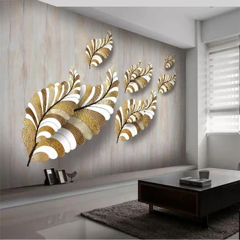 wellyu 3D kietas reljefinis aukso lapų fone, sienos dekoratyvinis dažymas užsakymą sienų tapetai papel de parede para quarto