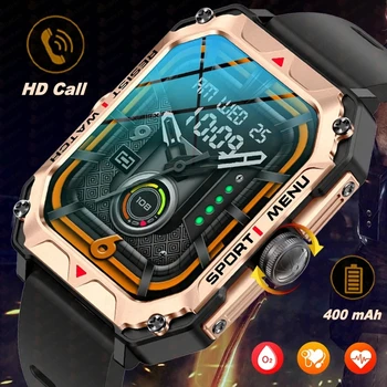 Naujas 2.02 Colių IP68 Vandeniui sporto Smart Watch Vyrų Balso Asistentas 400 mAh Baterija, Itin ilgo Laukimo 