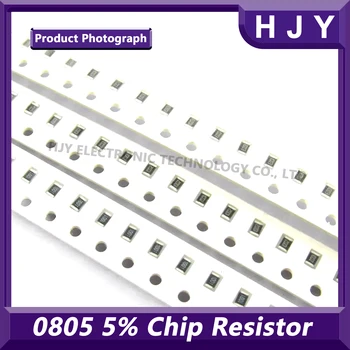 100VNT 0805 5% Chip SMD Rezistorius 1/4W 2012 0R-10M 1.2.3.4.5.6.7.8.9 R/K/M ohm 0.12 R 2R 10R 43R 68R 82R 33K 56K 75K 910K 4.7 M, 10M