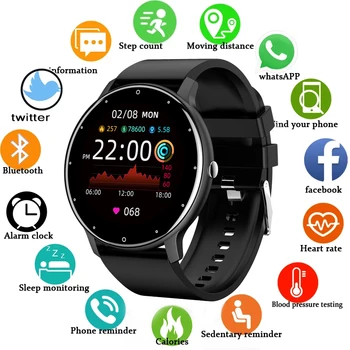 ZK30 Smart Watch Vyrai Moterys Visiškai Jutiklinį Ekraną Sporto Fitneso Žiūrėti Žmogus IP67 atsparus Vandeniui Bluetooth 