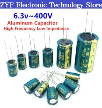 10 vnt Aliuminio elektrolitinių kondensatorių 2200 uF 25 V 10 * 20 mm frekuensi tinggi Radial Elektrolizės kapasitor