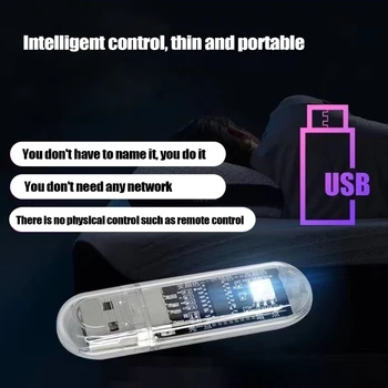 Mini Balso Kontrolės Naktį Šviesos Spalvinga USB Naktį Šviesos Nėra Interneto Ryšio Reikia Kalbėti Kontrolės Apšvietimo Universalios