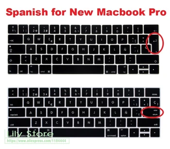 Euro/JAV, ispanijos Silikoninis Klaviatūros Viršelis Odos apsaugos Macbook Pro 13 15 A1706 A1989 A1707 A1990 Su Jutiklinis Baras