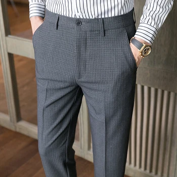 Britų Stiliaus Vyrų Pavasarį Aukštos Kokybės Atsitiktinis Pliurpalas Verslo Kostiumą-Kelnes/Vyrų Slim Fit Mados Oficialų Suknelė Kelnės 28-38