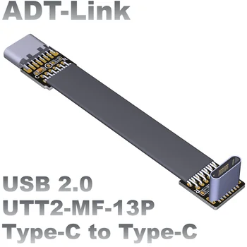 USB 2.0 yra C Tipo Butas USB prailginimo Kabelis Vyrų ir Moterų USB-C Duomenų Kabelis 90 Laipsnių stačiu Kampu USB2.0 Extender Laidas USB C Adapteris