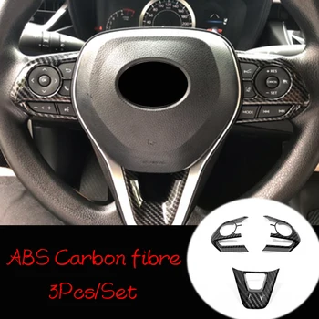 ABS Anglies pluošto Toyota Corolla E210 2019 2020 priedai Vairas Mygtukas rėmo Dangtis Apdaila Lipdukas Automobilio stilius 3pcs