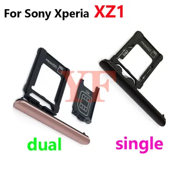 Sony Xperia XZ1 G8341 G8342 G8343 XZ F8331 F8332 Sim Kortelės Dėklas Laikiklio Angą su Šoniniais Kištuko Dalis, SD Kortelės lizdas + Dulkių Plug